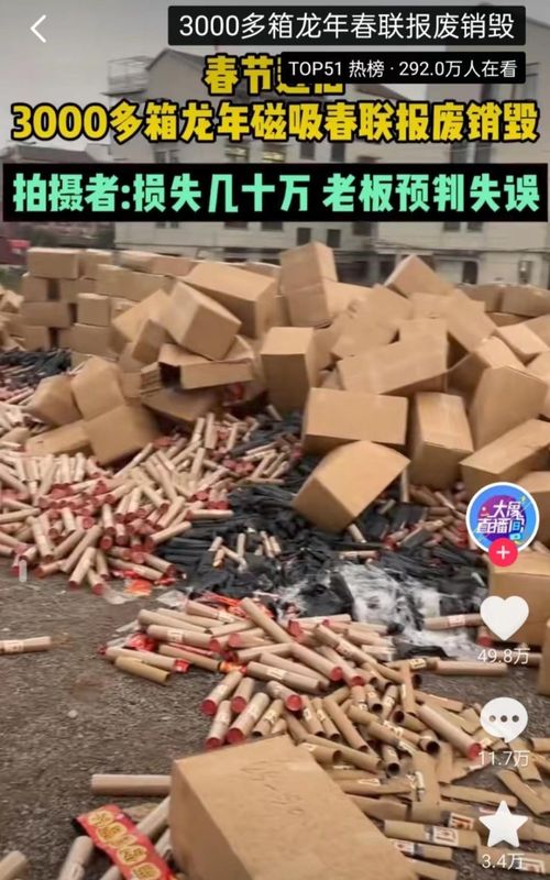3000余箱磁吸春聯(lián)滯銷,浙江金華一工廠損失數(shù)十萬(wàn) 市場(chǎng)監(jiān)管部門 屬企業(yè)自主經(jīng)營(yíng)行為,應(yīng)提前做好市場(chǎng)預(yù)判